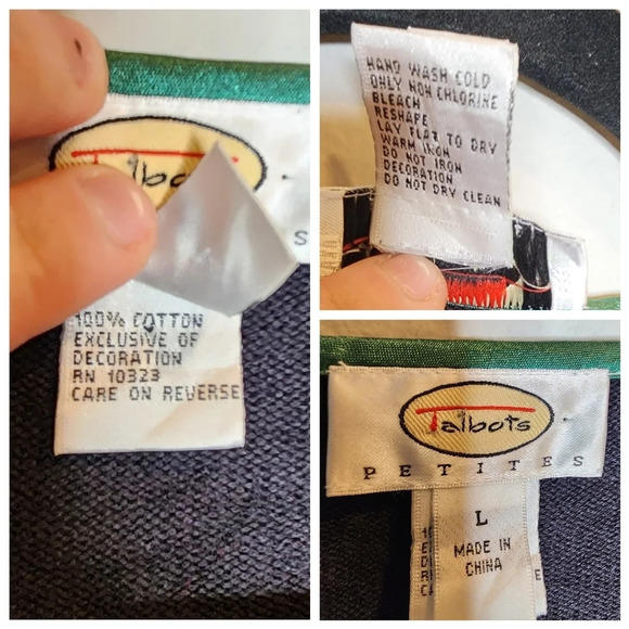 Talbots Christmas Tree Embellished Embroidered Knit Sweater Cardigan Size LP VTG - Picture 5 of 16